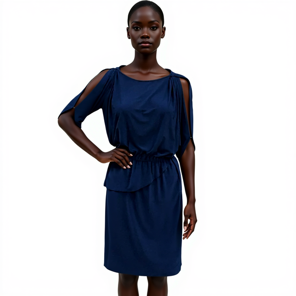 Tahari Navy Solid Ladies Pre-Owned Dress - Size XS