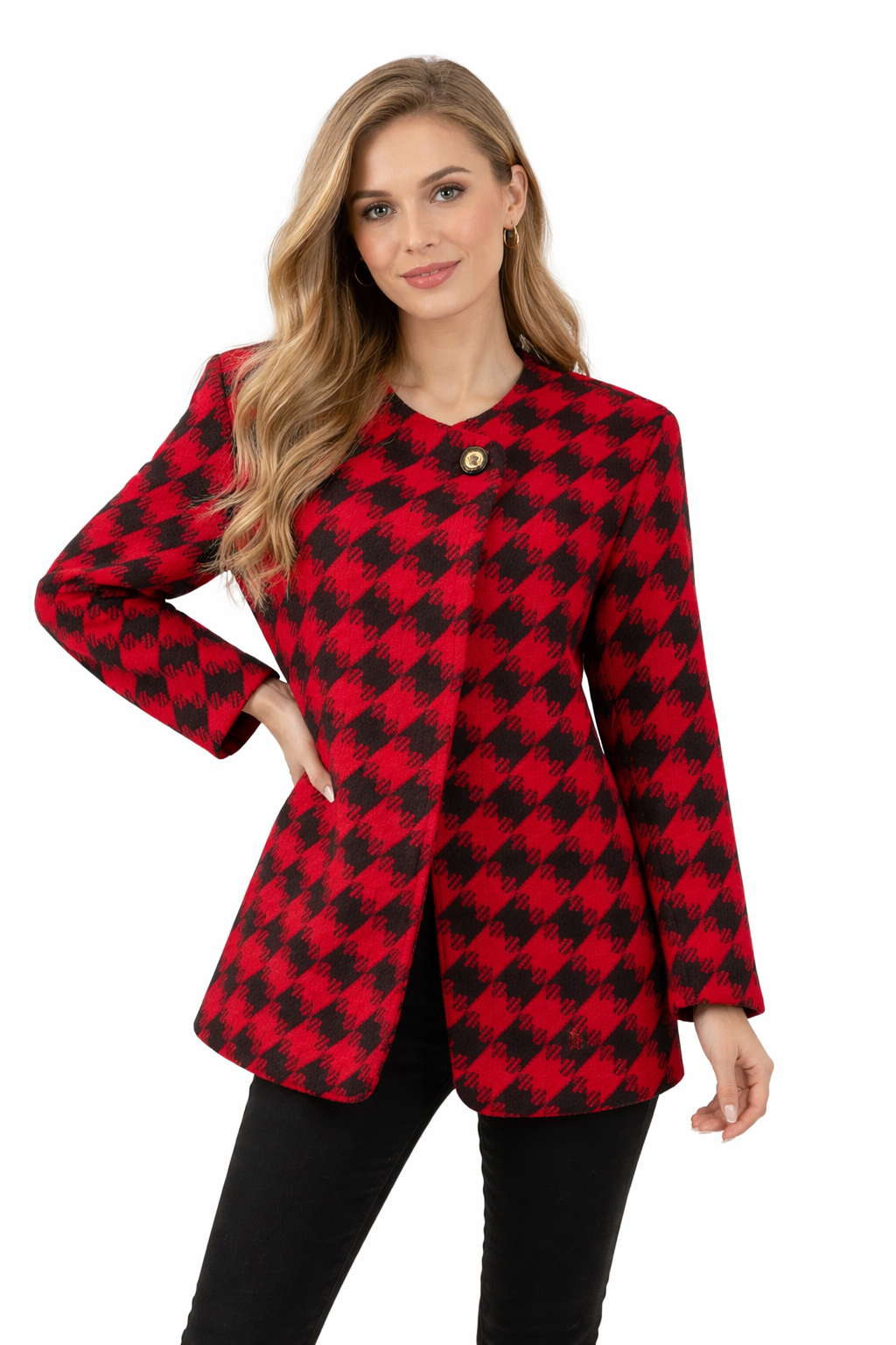 Mr.Jax Black/Red Print Pre-Owned Ladies Jacket - Size 10 - Margaret’s Fine Consignment