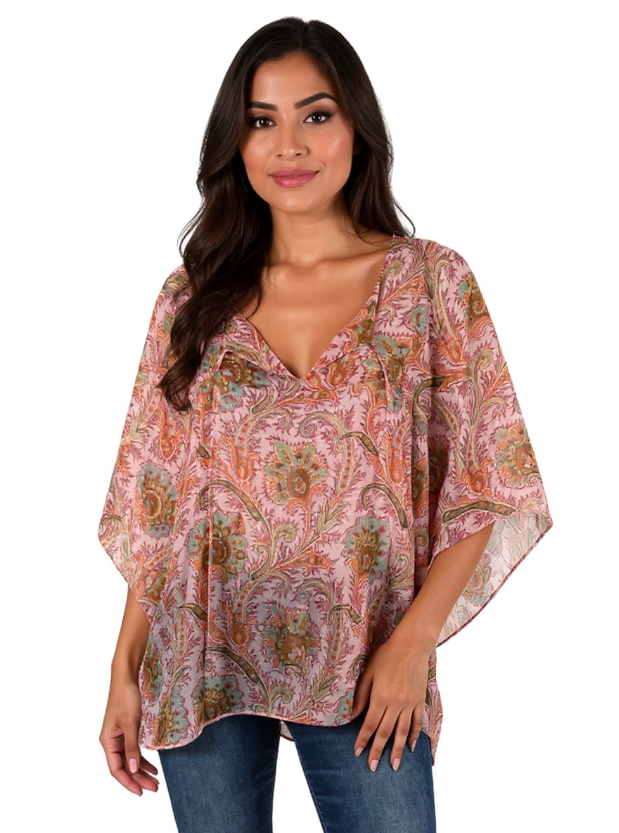 Drew Peach/Pink/Mint Pre-Owned Ladies Top - Size Medium - Margaret’s Fine Consignment