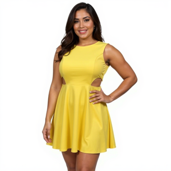 Lulus Yellow Solid Ladies Pre-Owned Dress - Size XL