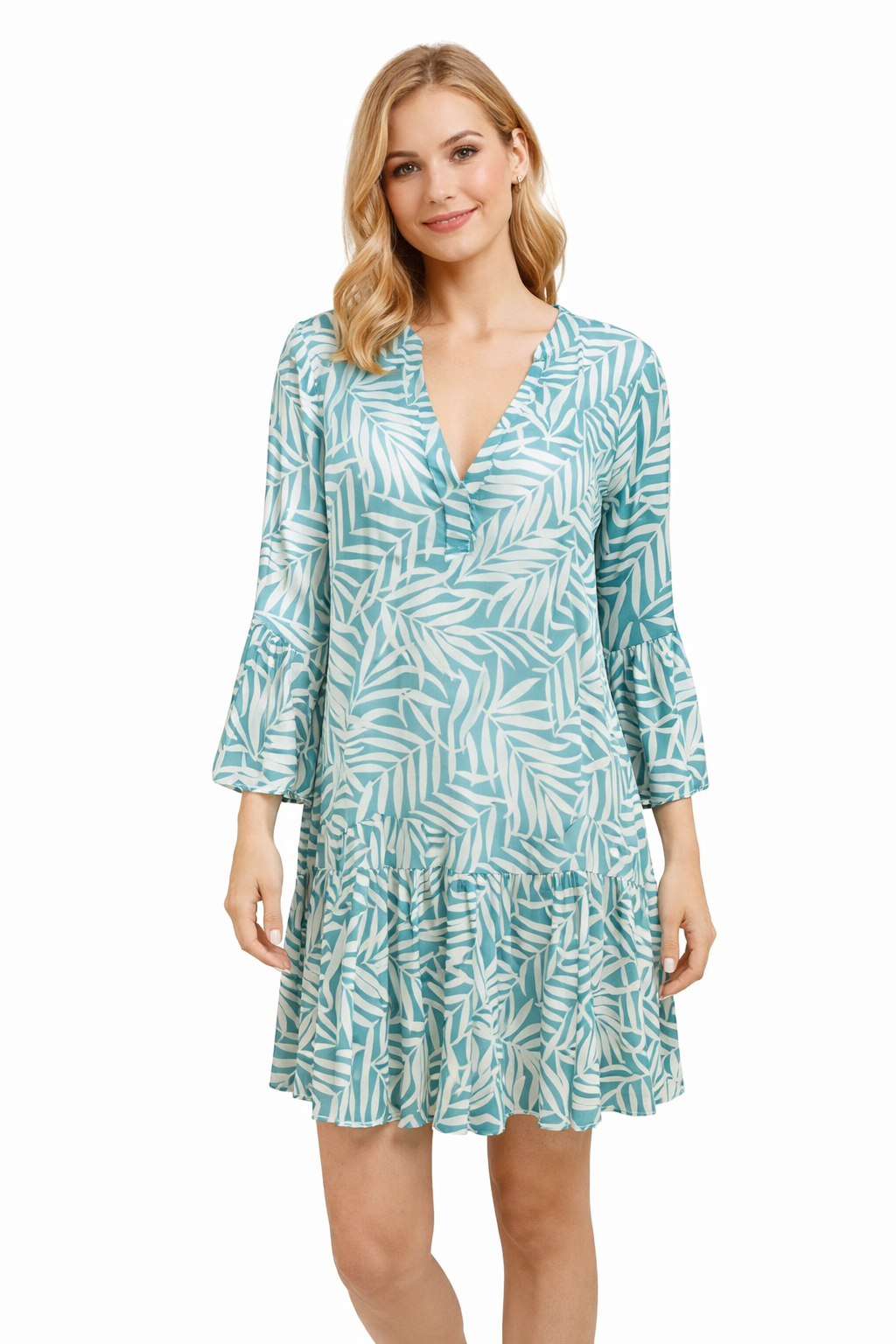 Coco Reef White/Turquoise Print Coverup - Size XL - Margaret’s Fine Consignment