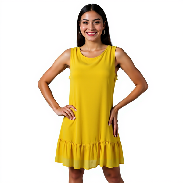 AGB Yellow Pre-Owned Ladies Dress – Size Medium