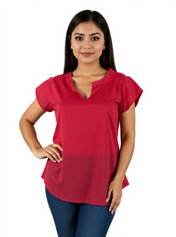 New York & Co Pink Solid Pre-Owned Ladies Top - Size Small