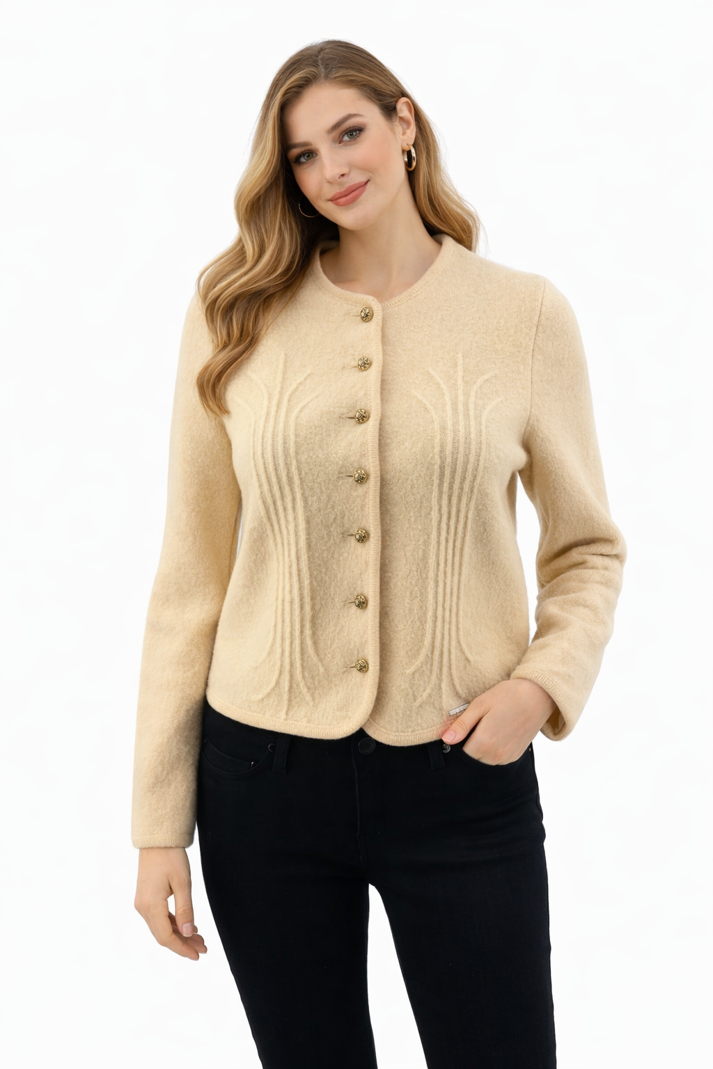 Geiger Cream Solid Pre-Owned Ladies Jacket - Size 6 - Margaret’s Fine Consignment