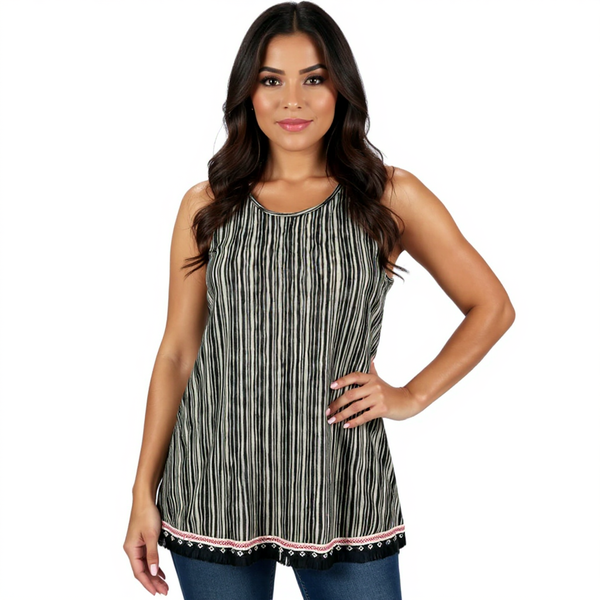 W5 Black/White Stripe Pre-Owned Ladies Top - Size Medium