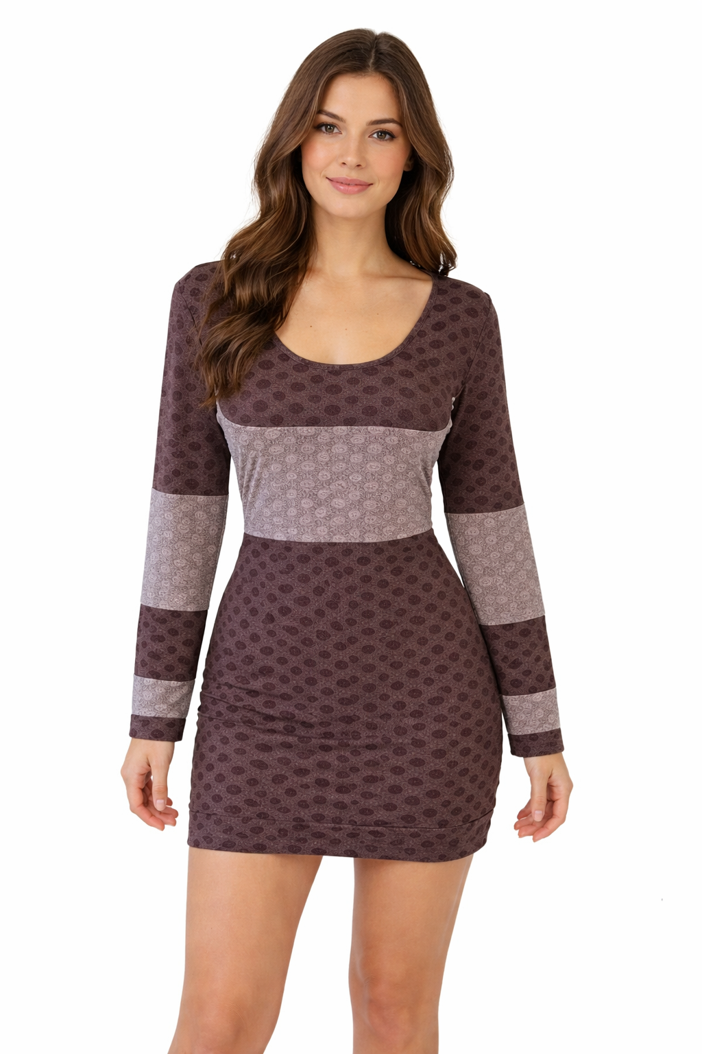 3 Brown/Taupe Pre-Owned Ladies Dress - Size Medium