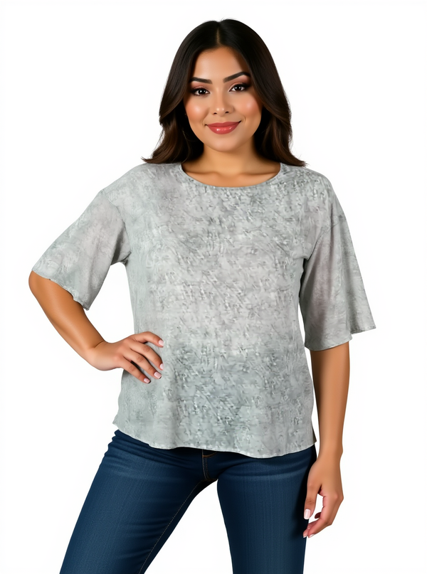 Etcetera Gray Print Pre-Owned Ladies Top - Size 10