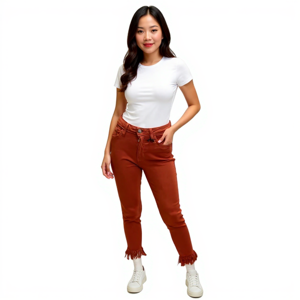 Just Black Burnt Orange Ladies Pre-Owned Jeans - Size 2