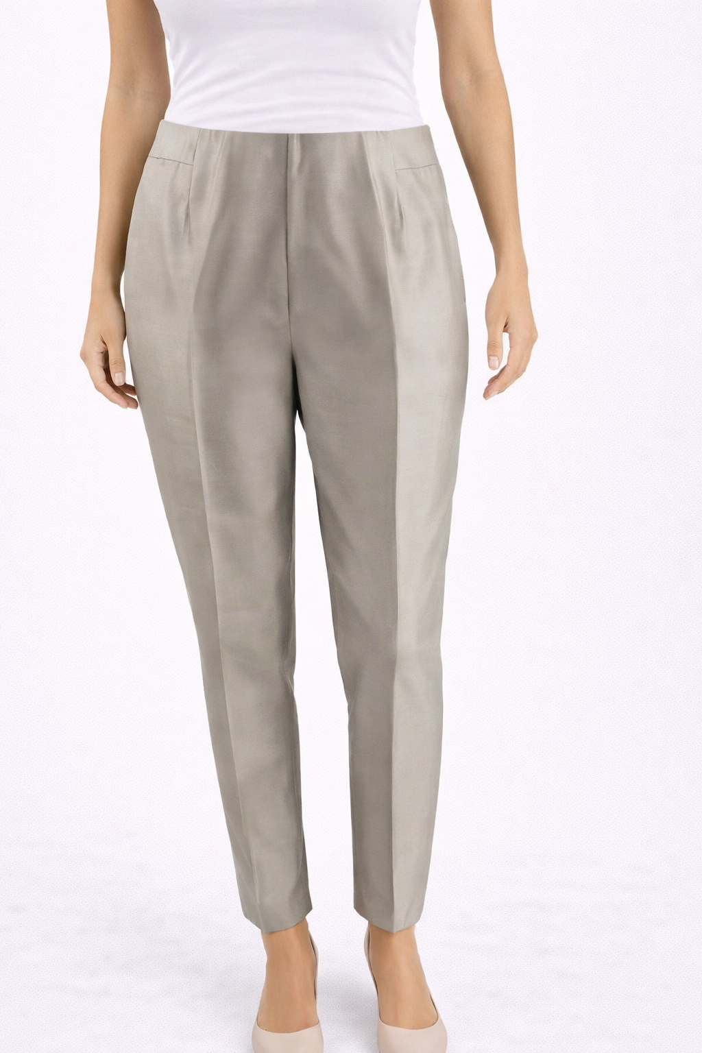 Talbots Gray Pre-Owned Ladies Silk Pants – Size 6