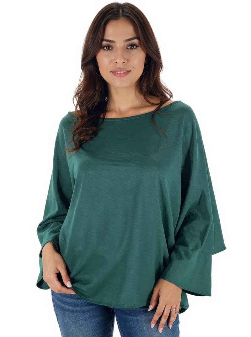 Entro Green Solid Pre-Owned Ladies Top -  Size One Size Fits Most