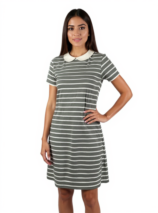 Maison Jules Gray/White Pre-Owned Ladies New With Tags Dress - Size Small