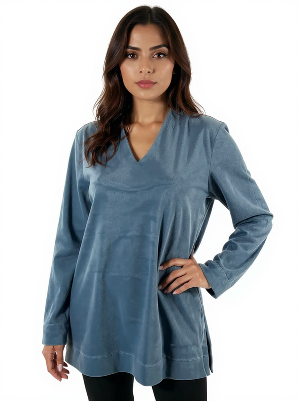 J Jill Blue Velvet Pre-Owned Ladies Top - Size Medium