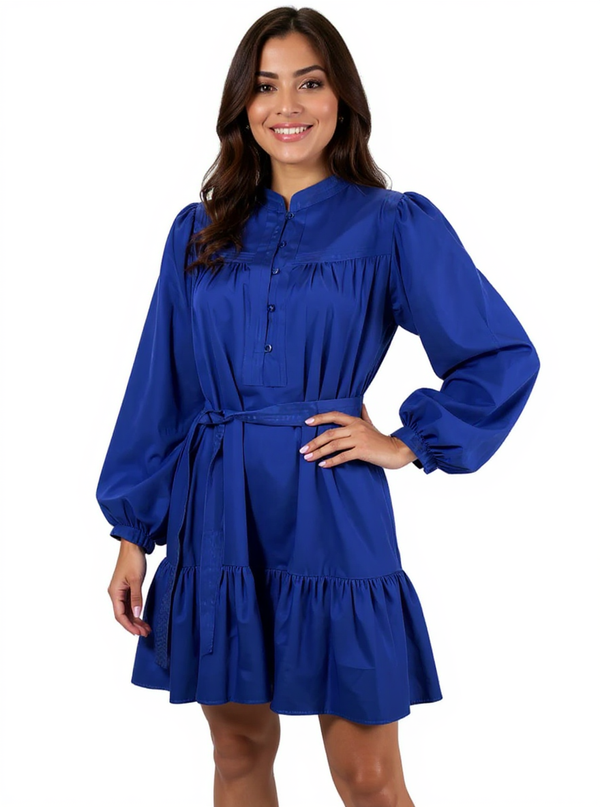 Tyler Boe Blue Solid Pre-Owned Ladies New With Tags Dress - Size Medium