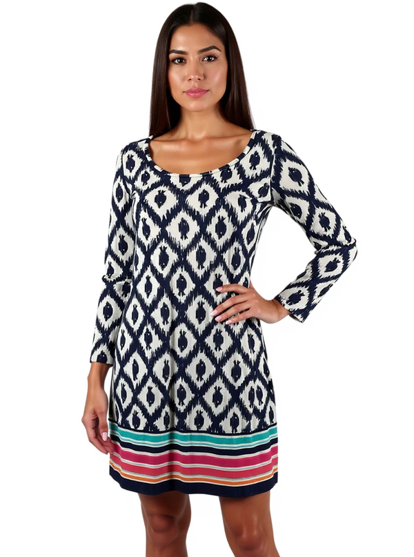 Lilly Pulitzer White/Navy Print Pre-Owned Ladies Dress - Size XS