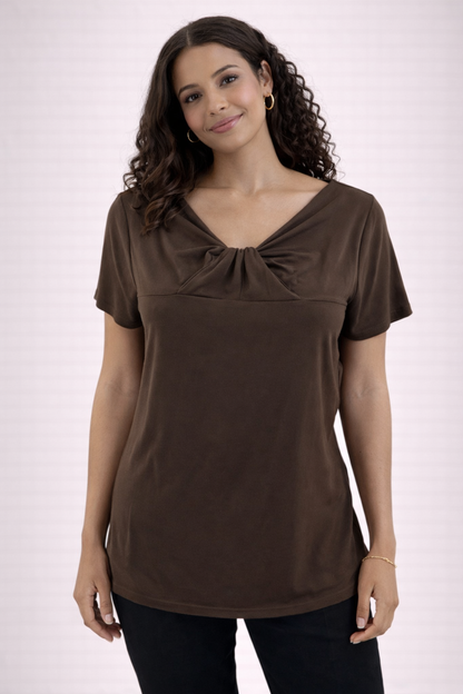 Ann Taylor Brown Pre-Owned Ladies Top - Size Large - Margaret’s Fine Consignment