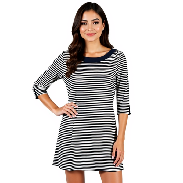 Banana Republic Navy/White Stripe Pre-Owned Ladies New with Tags Dress – Size 12