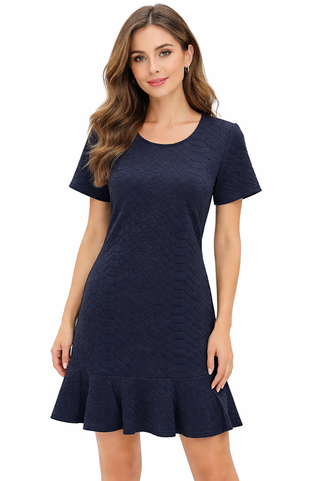 Sharagano Navy Solid Pre-Owned Ladies New with Tags Dress - Size 10