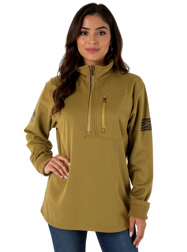 Grunt Style Olive Solid Pre-Owned Ladies Top - Size Medium