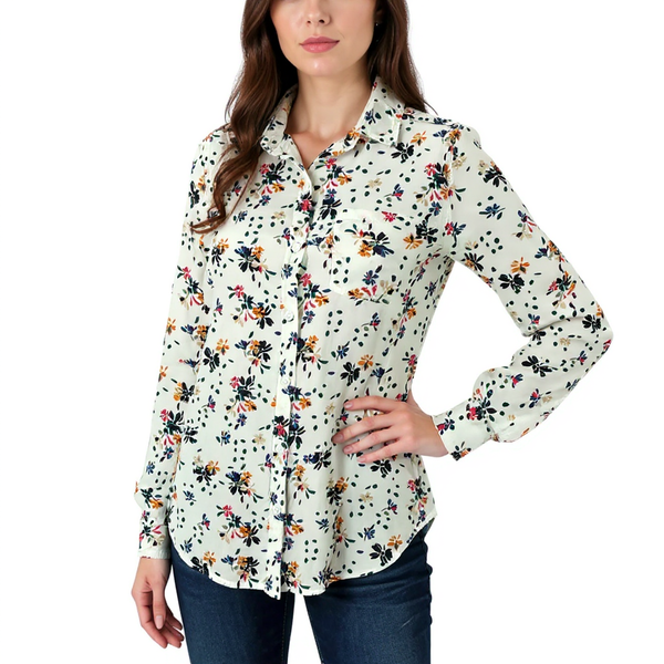 Beachlunchlounge White/Multi Floral Pre-Owned Top - Size Small
