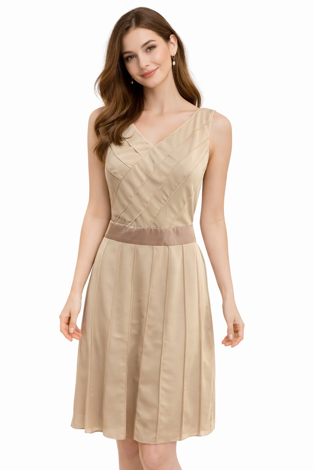 Rabbit Rabbit Rabbit Beige Pre-Owned Ladies Dress - Size 6