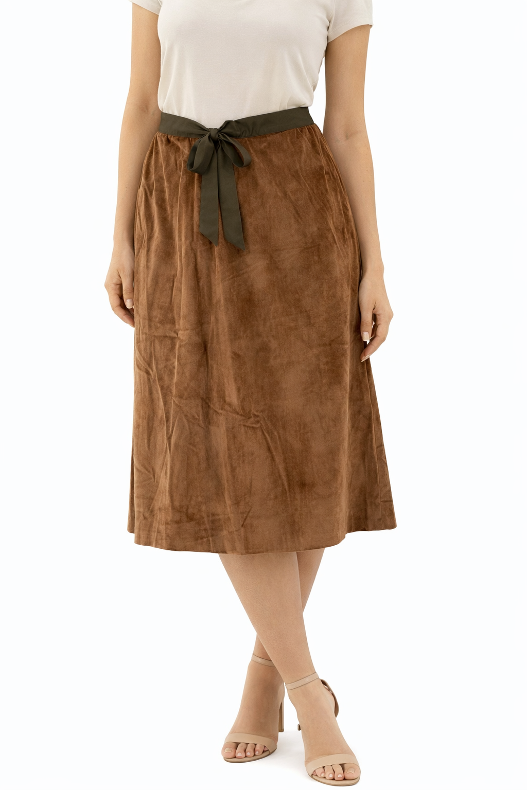 Banana Republic Camel Suede Pre-Owned Ladies Skirt - Size 4