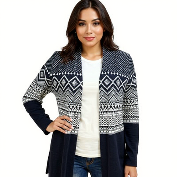 Talbots Navy/White Pre-Owned Ladies Shrug - Size Small