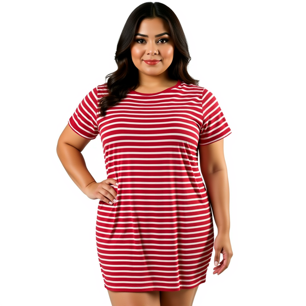 Sonoma Red/Tan Striped Pre-Owned Ladies Dress – Size XXL