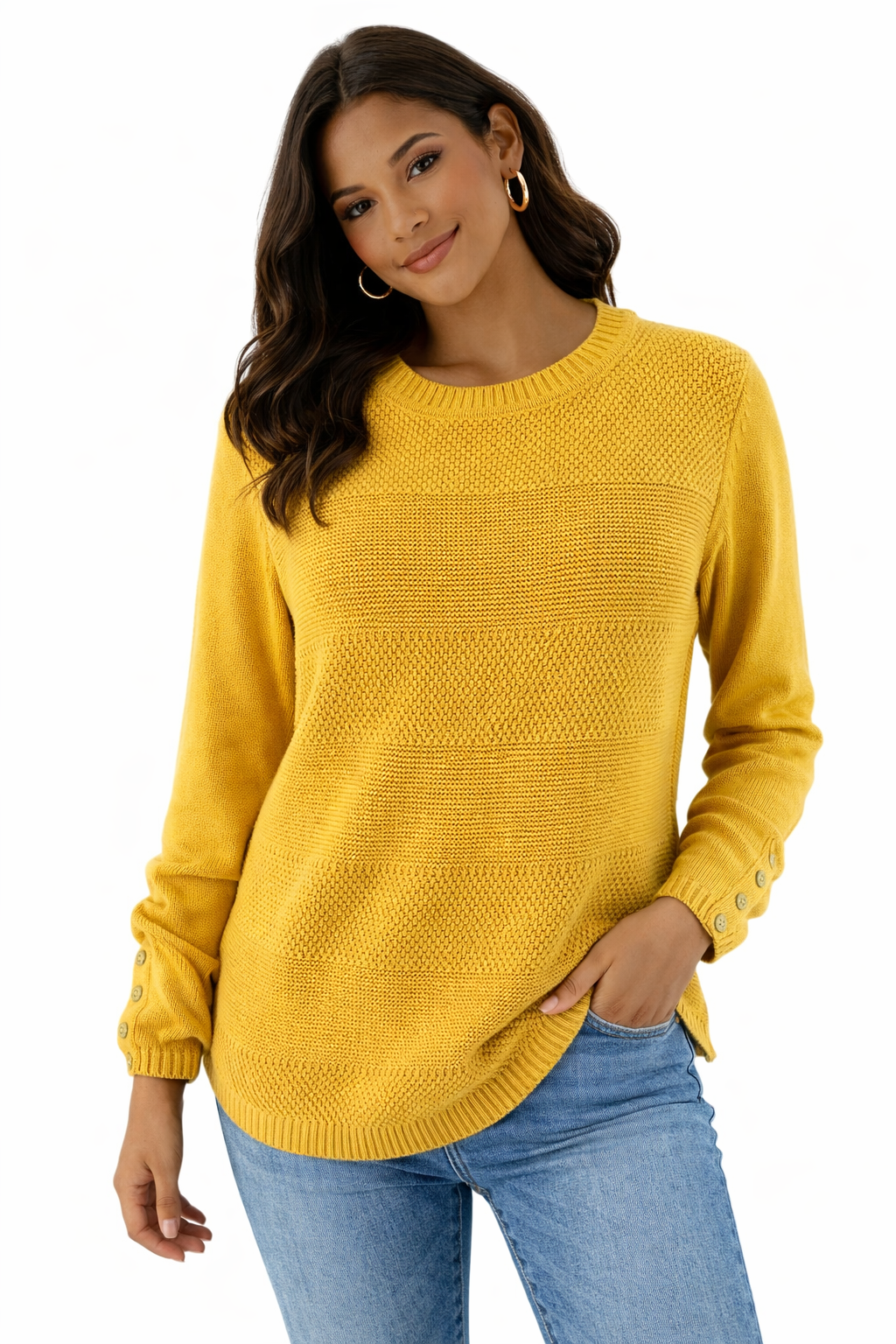 Talbots - Mustard Solid Pre-Owned Ladies Casual Top - Size M