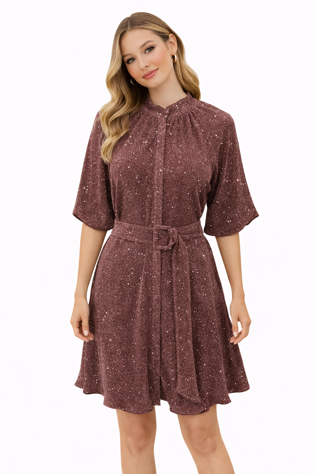 Ciebon Pink Sequins Pre-Owned Ladies New With Tags Dress - Size Small