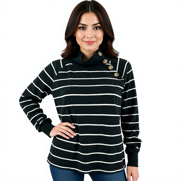 J. Crew Black White Stripe Pre-Owned Ladies Top – Size XS