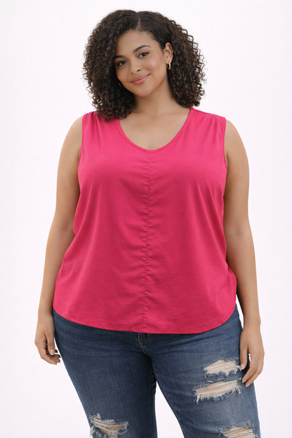 Pure Energy Pink Solid Pre-Owned Ladies Top - Size 2X - Margaret’s Fine Consignment