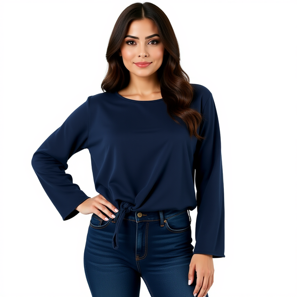 J. Crew Navy Solid Pre-Owned Ladies New with Tags Top – Size Medium