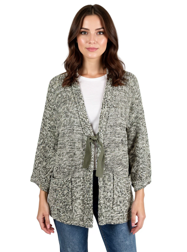 Pure Jill Tan/Olive Heathered Pre-Owned Ladies Top - Size Small Petite