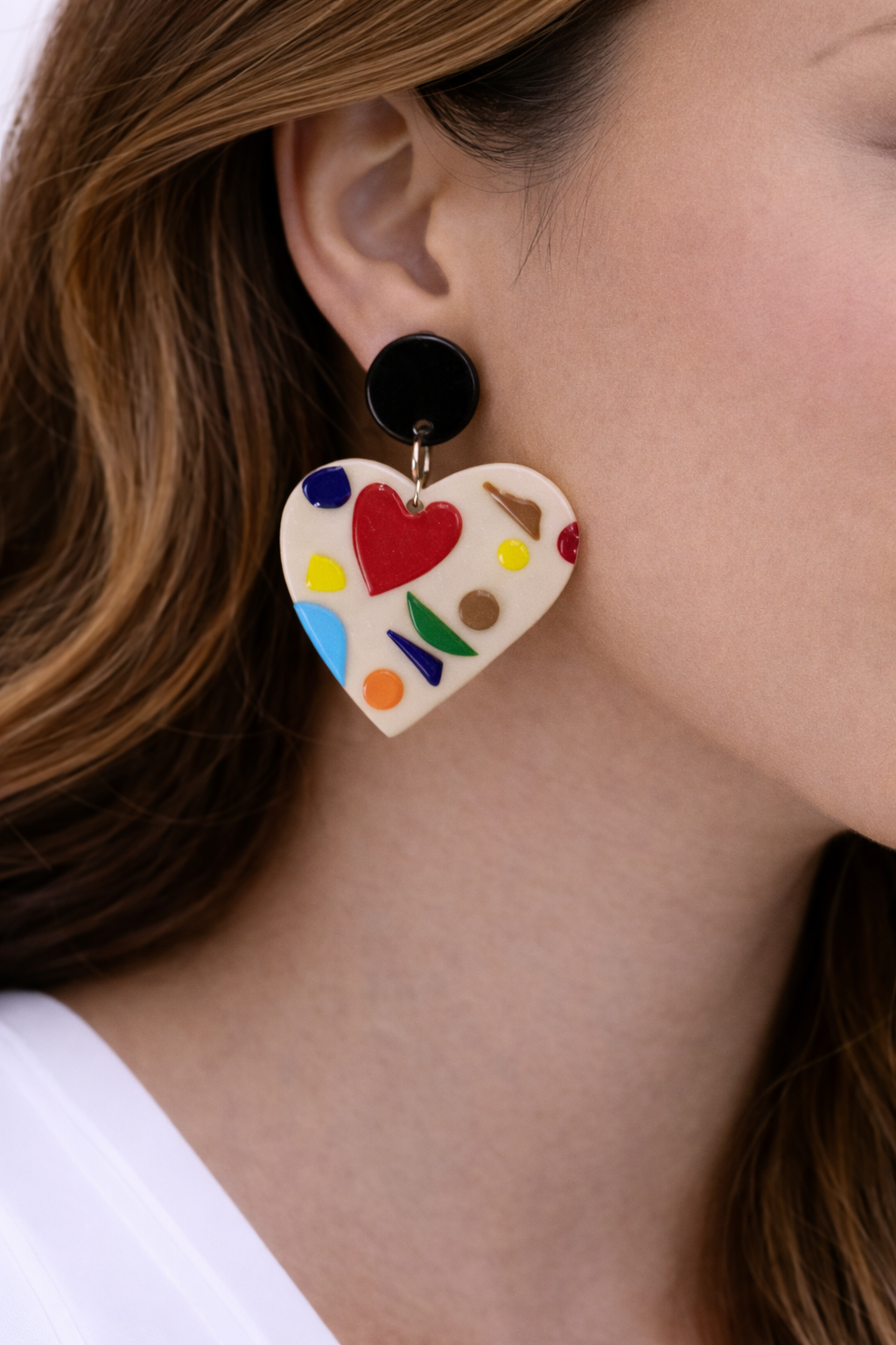 Colorful Heart-Shaped Earrings