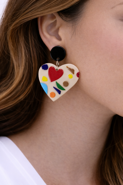 Colorful Heart-Shaped Earrings