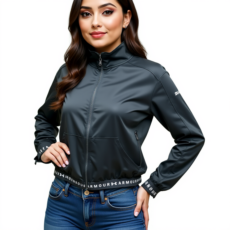 Under Armour Black Solid Pre-Owned Ladies Jacket - Size Small