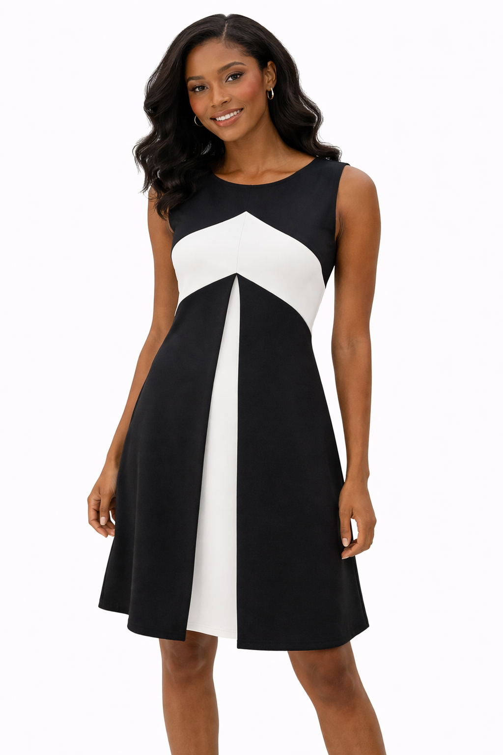 Tom And Linda Platt Gray/White Pre-Owned Ladies Dress - Size 4