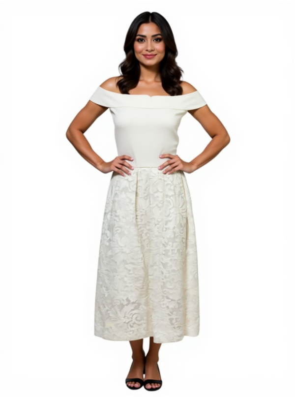 Camilyn Beth White Lace Pre-Owned Ladies Dress - Size 6