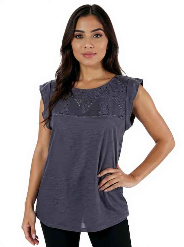 Loft Gray Solid Pre-Owned Ladies New With Tags Top - Size Small