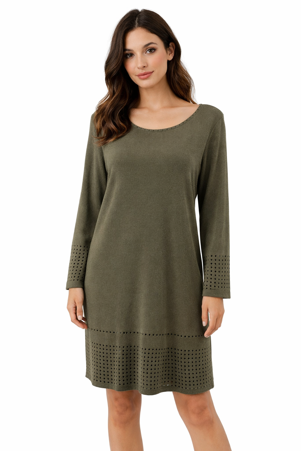 Nic &amp; Zoe Olive Pre-Owned Ladies New With Tags Dress  Size Large