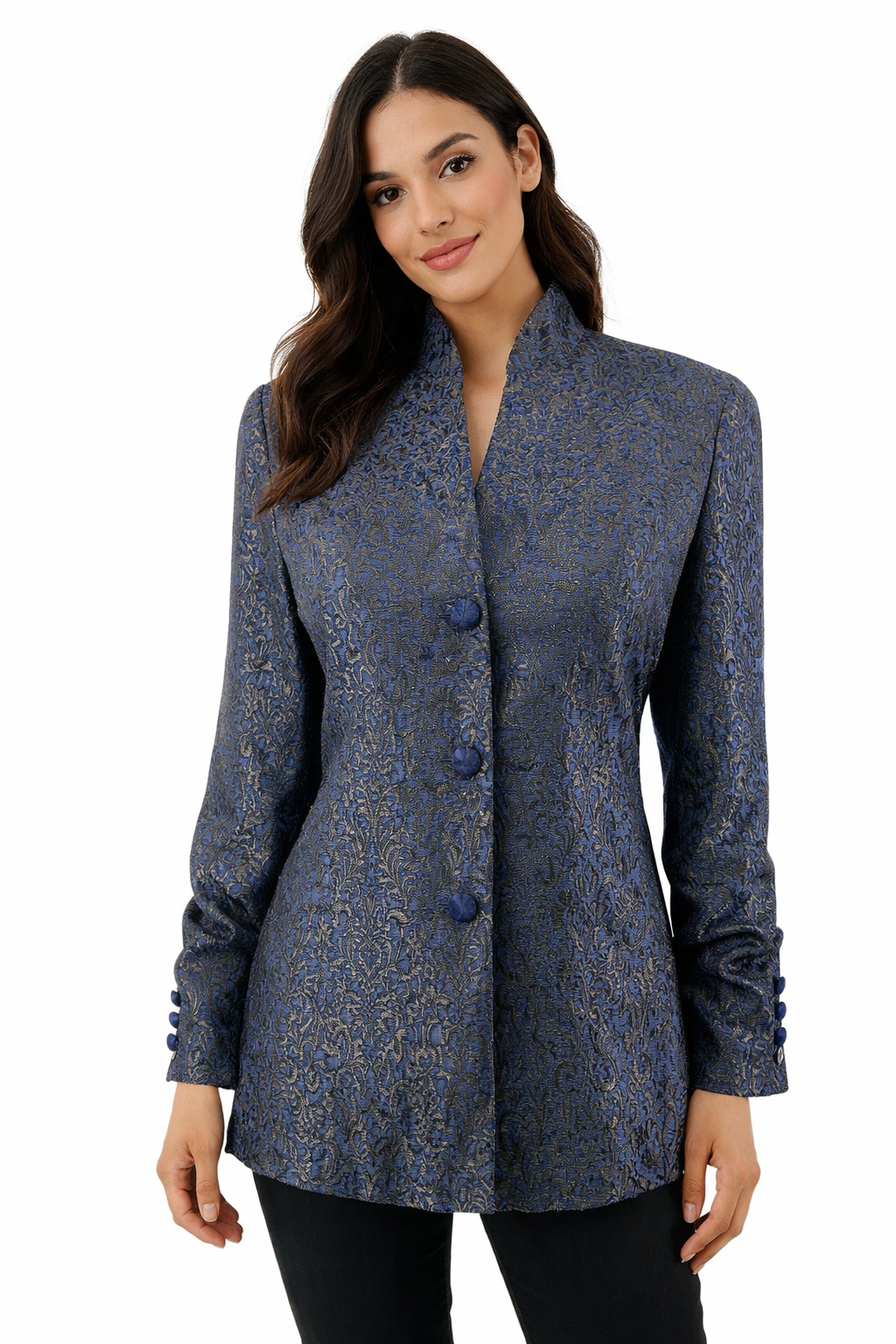 Juliana Collezione Blue/Black Print Pre-Owned Ladies Jacket - Size 8 - Margaret’s Fine Consignment