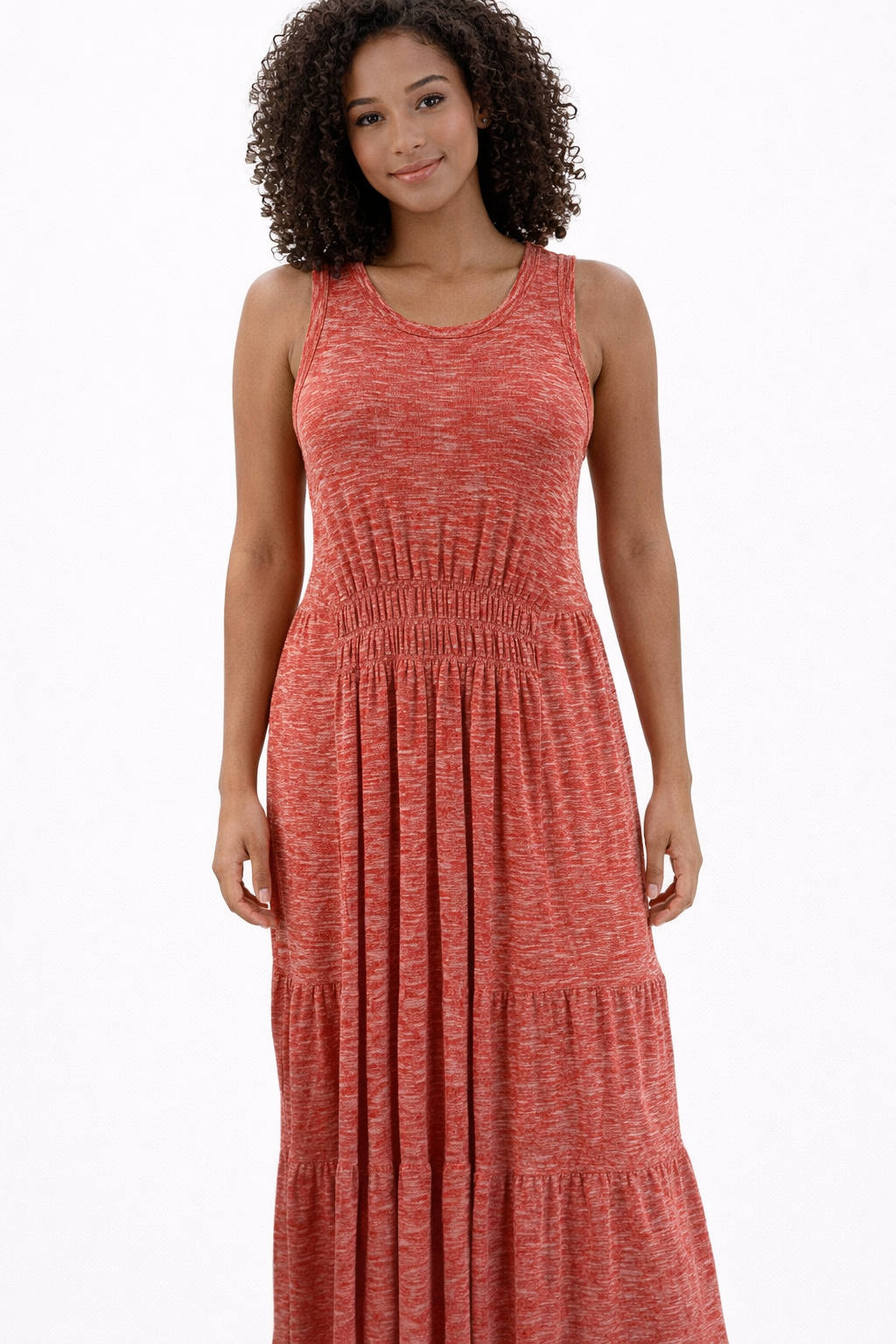 Lou &amp; Grey Orange/White Heathered Pre-Owned Ladies New With Tags Dress - Size Small