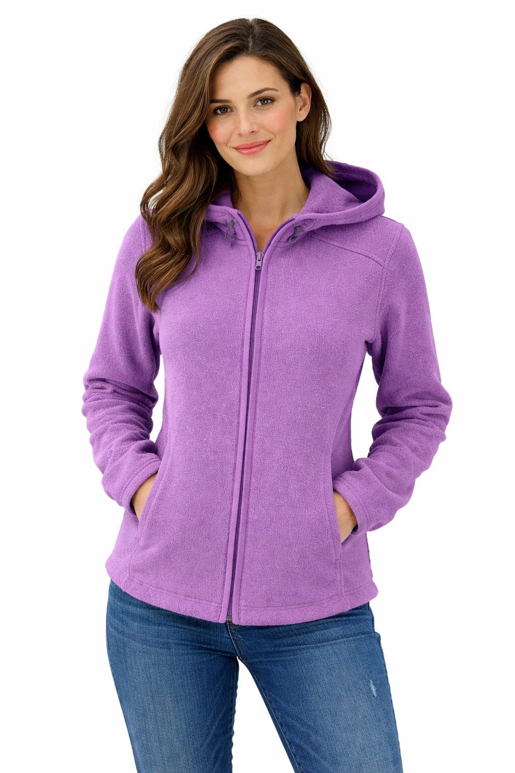 Lands End Purple Fleece Pre-Owned Ladies Jacket - Size Small