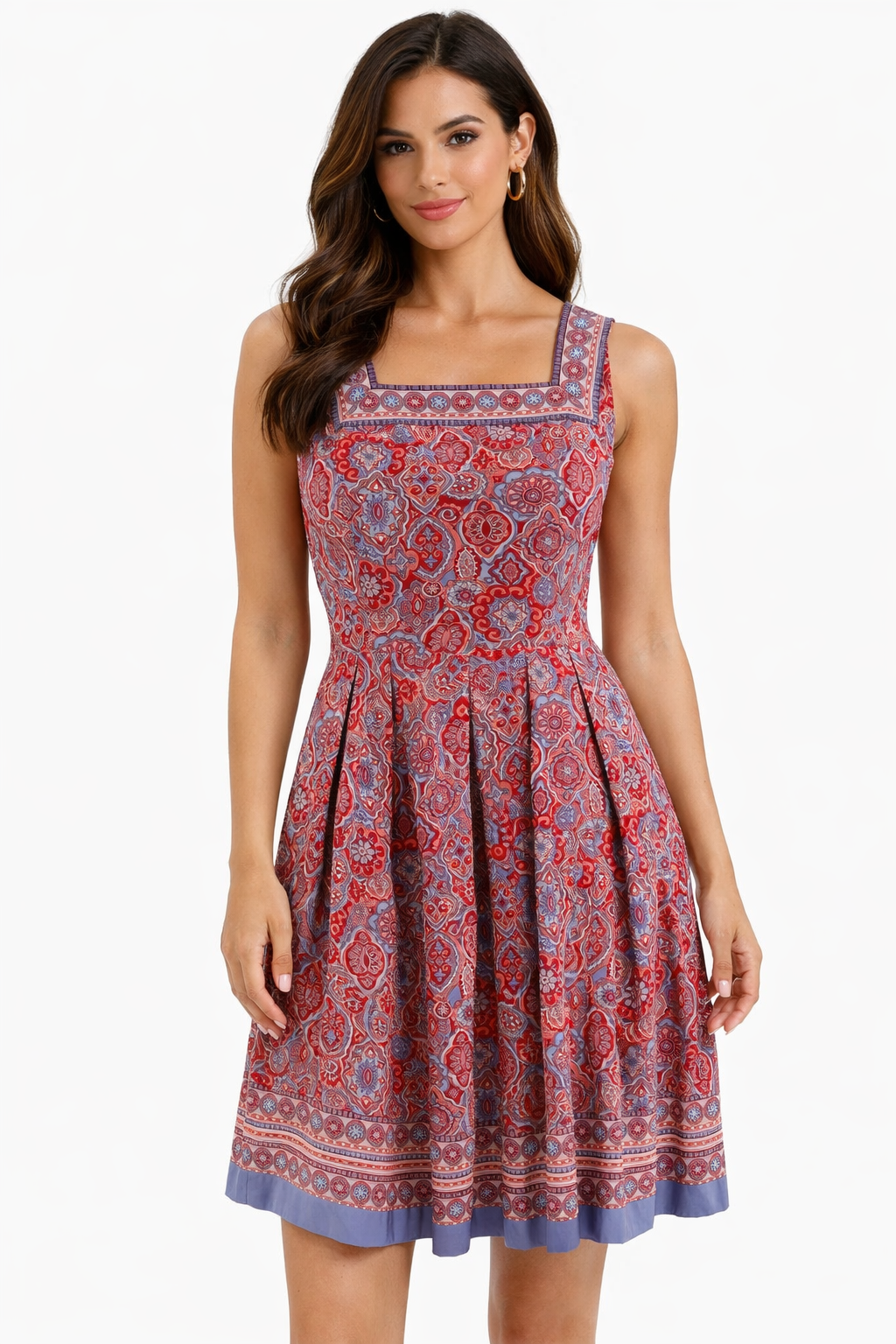 Talbots Pink/Red/Lavender Print Pre-Owned Ladies Dress - Size 2 Petite