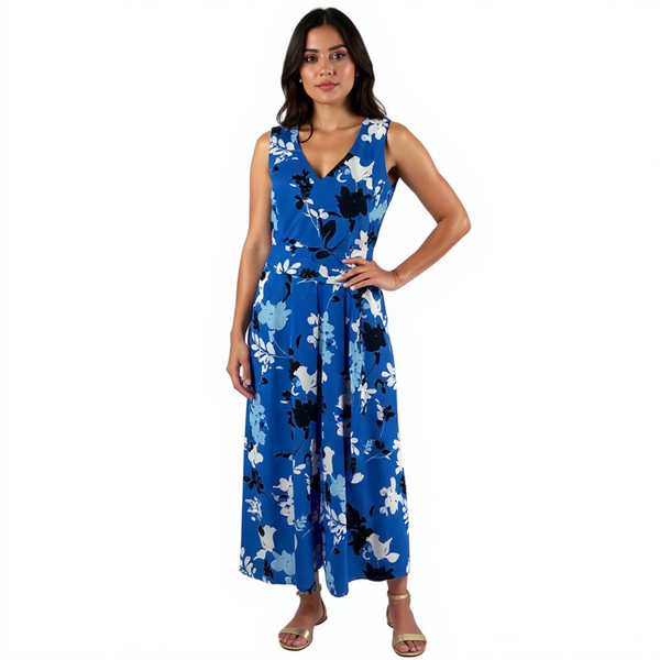 Vince Camuto Blue/Navy/White Floral Jumpsuit- Size XS