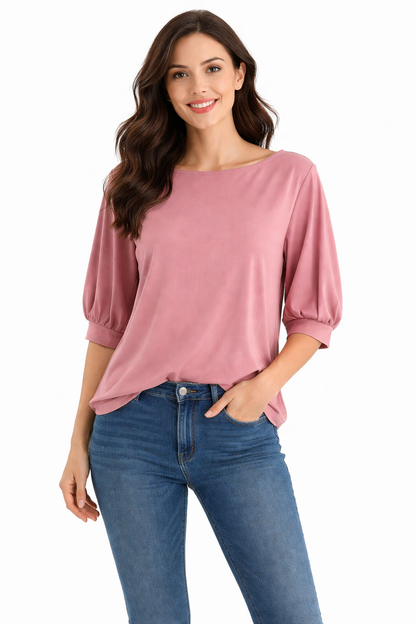 H&amp;M Mauve Solid Pre-Owned Ladies Top - Size Large