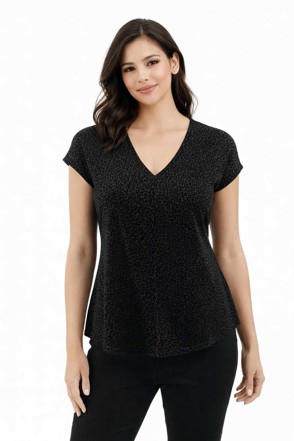 Ann Taylor Black Animal Pre-Owned Ladies New with Tags Top - Size Medium Petite - Margaret’s Fine Consignment