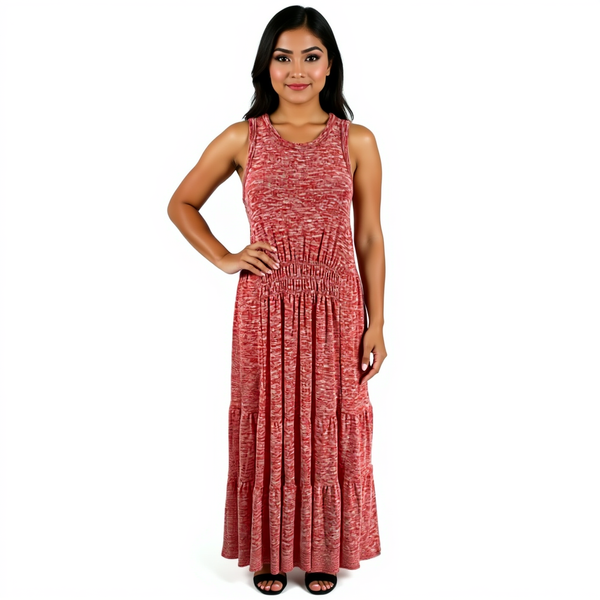 Lou & Grey Orange/White Heathered Pre-Owned Ladies New With Tags Dress - Size Small