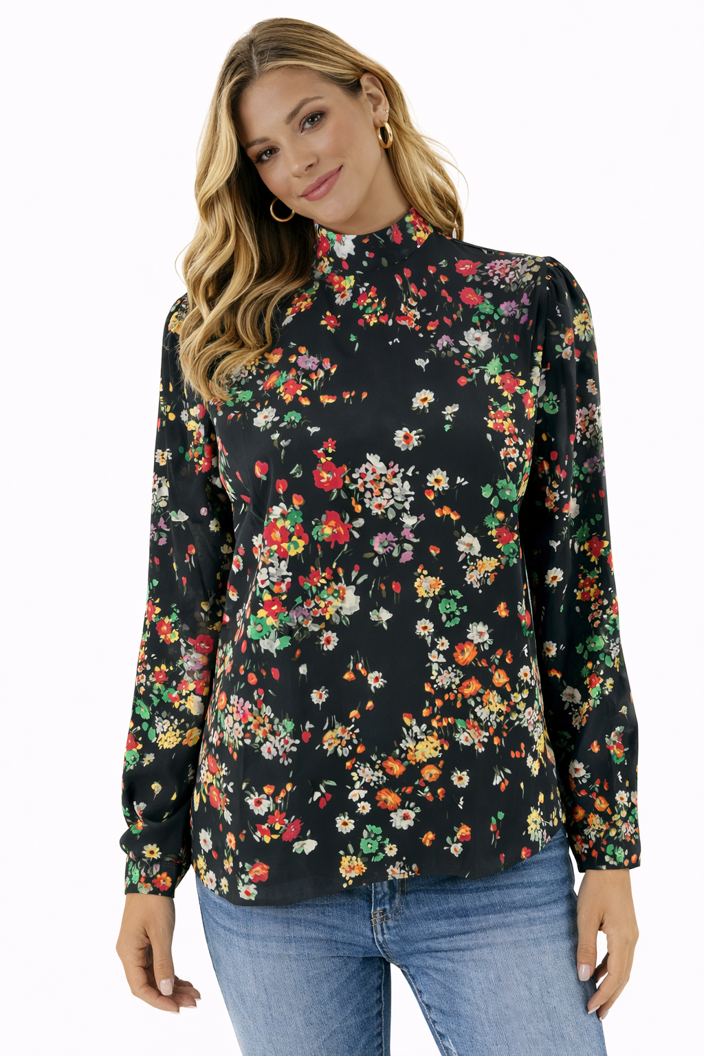 H&amp;M -  Black/multi Floral Pre-Owned Ladies Casual Top - Size XS