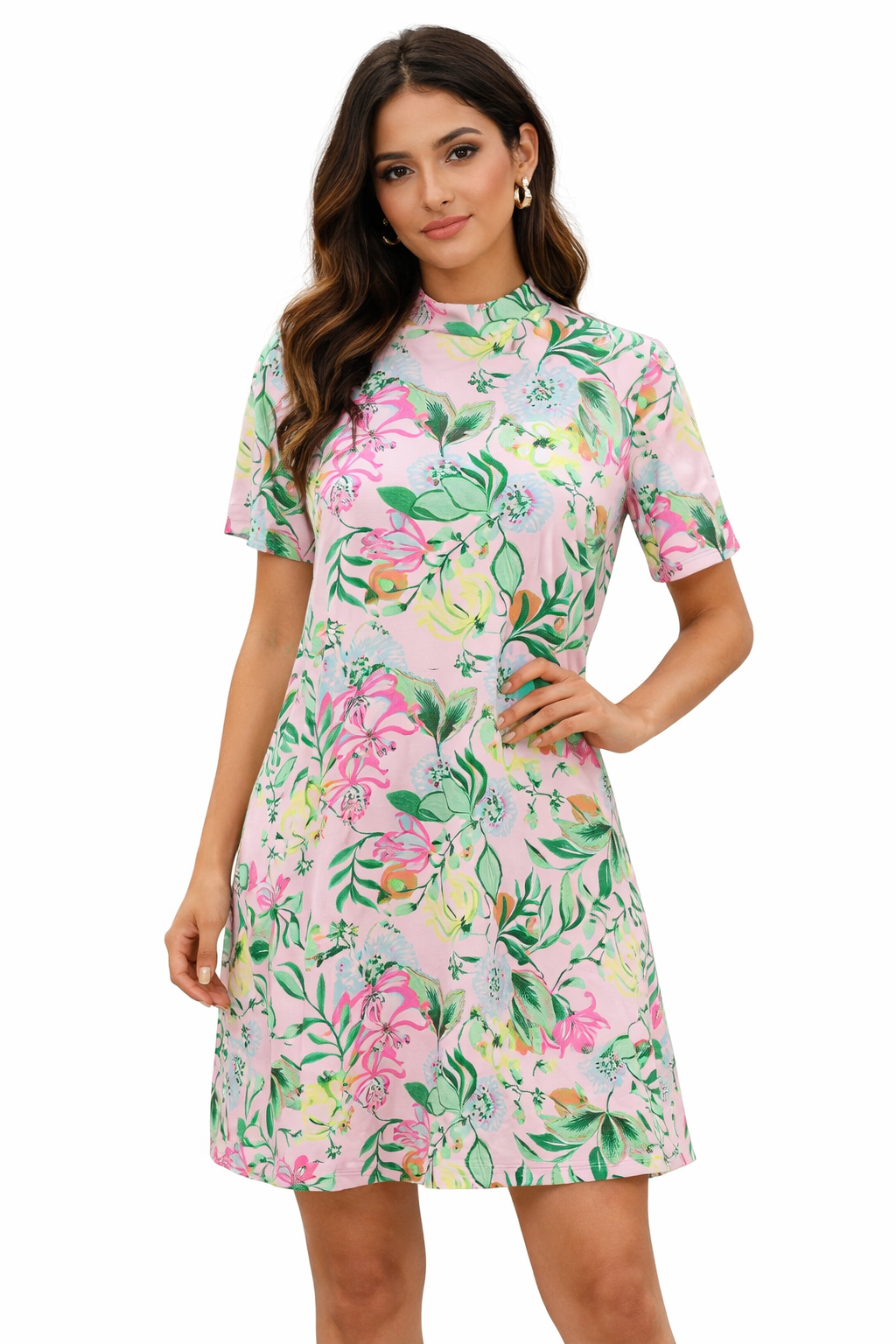 Lilly Pulitzer Pink/Multi Floral Pre-Owned Ladies Dress - Size Large